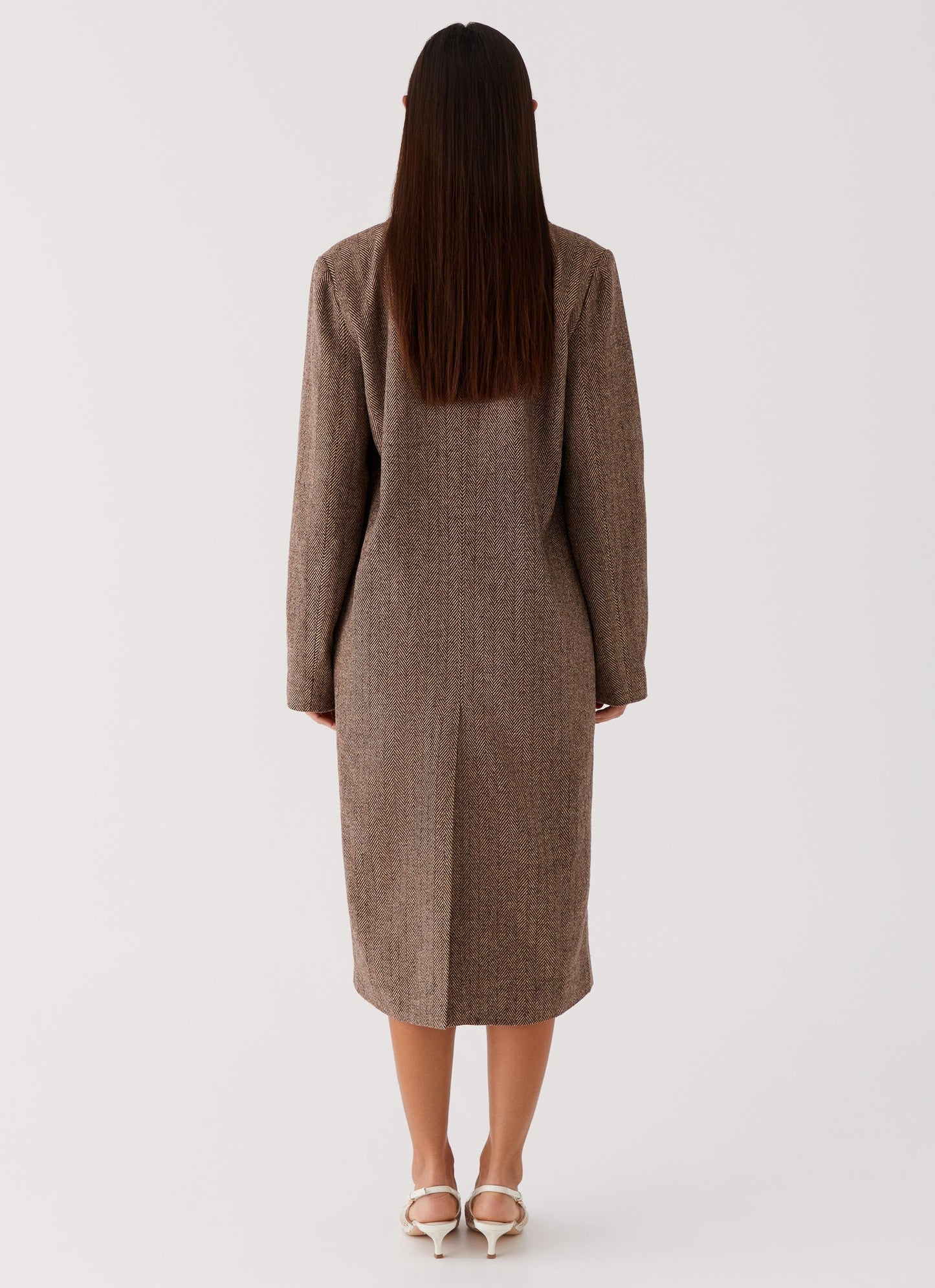 Since Way Back Longline Coat - Brown