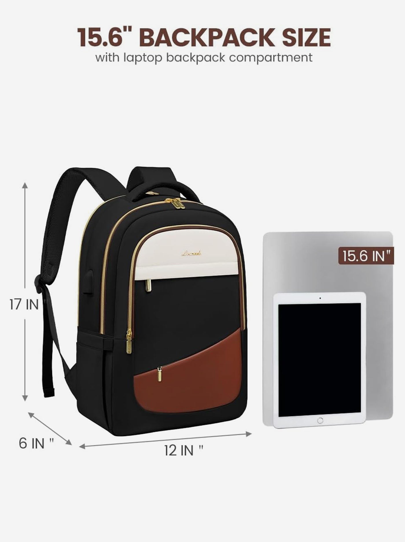 Rounded Corner Laptop Backpack, 15.6 17.3（US only）